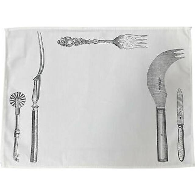 Set of 4 Pastry Cutter Cutlery Design Placemats Fabric Table Mats