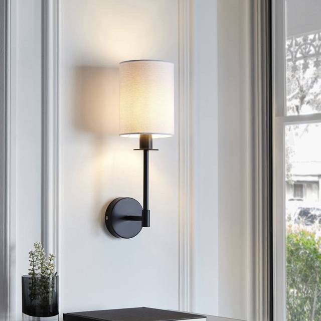 Endon Lighting Sancerre Wall Light in Matt Black &amp; Vintage White S