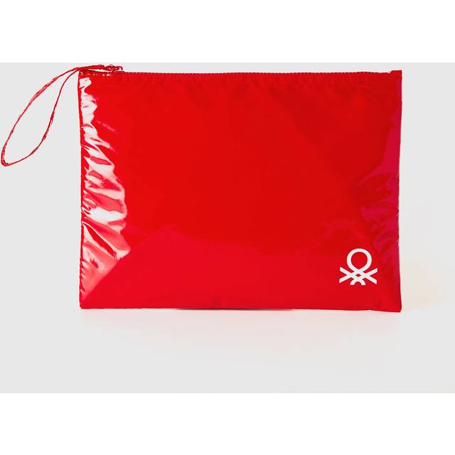 Benetton, Large Clutch With Logo, size OS, Red, Women
