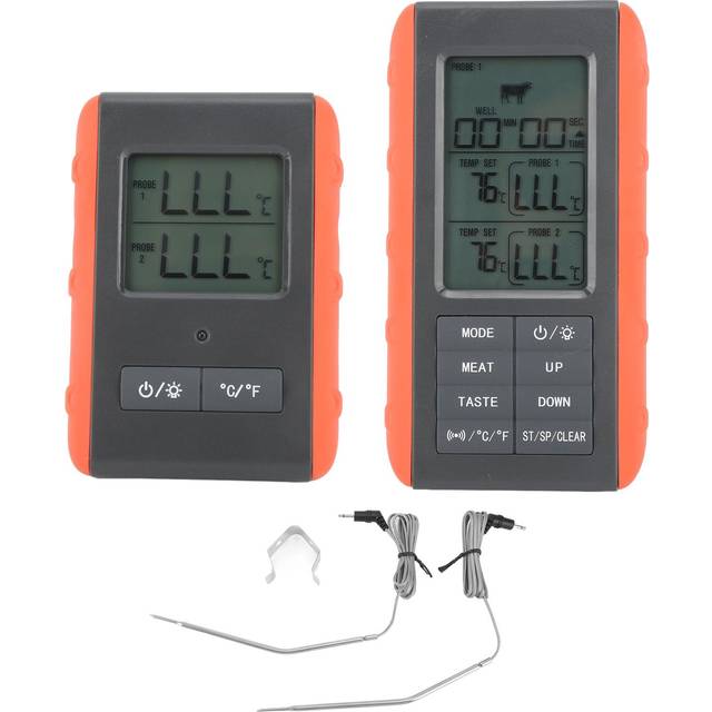 Meat Thermometer with Dual Probe Digital HTN Screen Temperature Alarm Wireless BBQ Grill