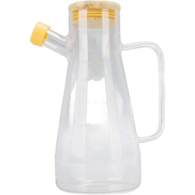 High Borosilicate Glass Oil Bottle Dustproof Clear Scale Glass Vinegar Dispenser with Ergonomic L