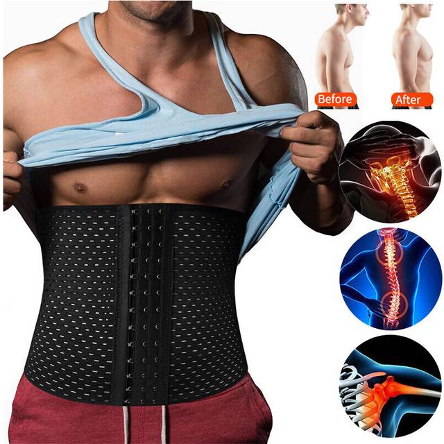 Men Sport Waist Support Belt Body Shaper Waist Trainer Weight Loss Fitness Sweat Slimming Strap Waist Cincher Corset Shapewear