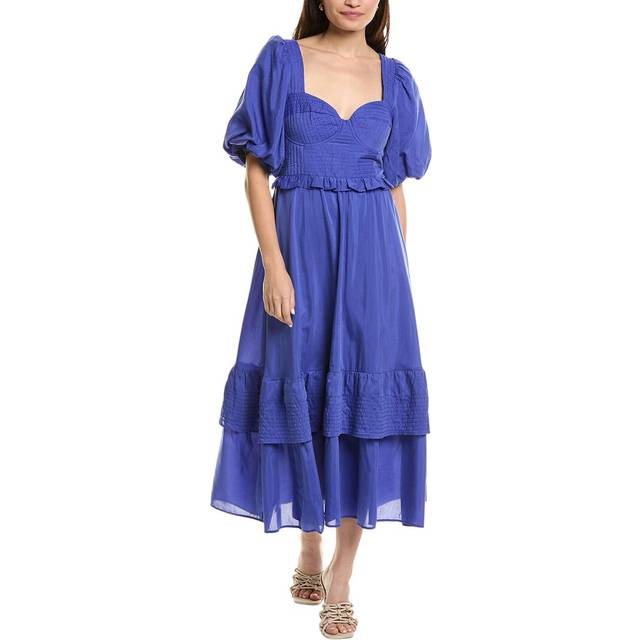 Farm Rio Bubble Sleeve Midi Dress