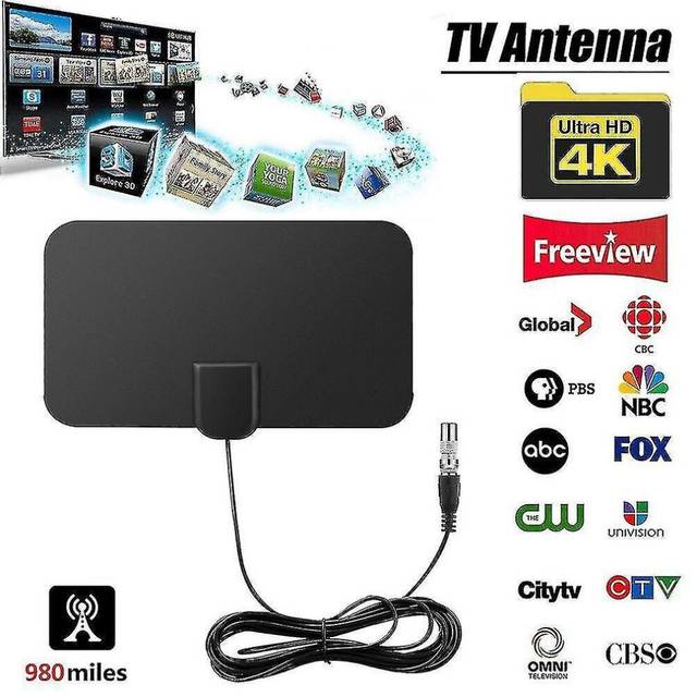 980 Miles Hd Tv Antennas Indoor Tv Antenna With Amplifier Signal Booster Tv Radius Surf Fox Antena H