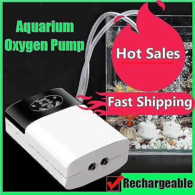 Power Air Pump Mini Aquarium Double Gas Stone Usb Rechargeable Oxygen Compressor Fish Tank Outdor Fi