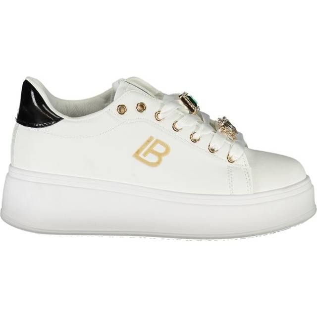 Laura Biagiotti Sneaker Med Aftagelige Rhinsten Kilehæl - Hvid