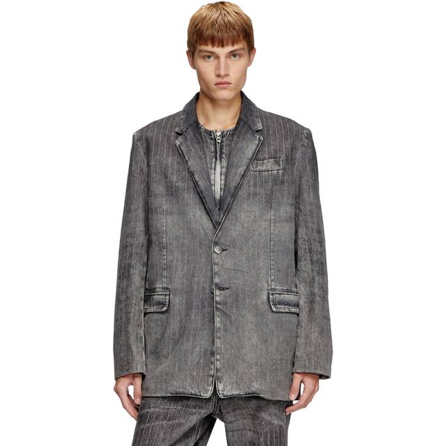 Diesel - Blazer tailleur en denim à rayures - Vestes en denim - Mixte - Noir - S