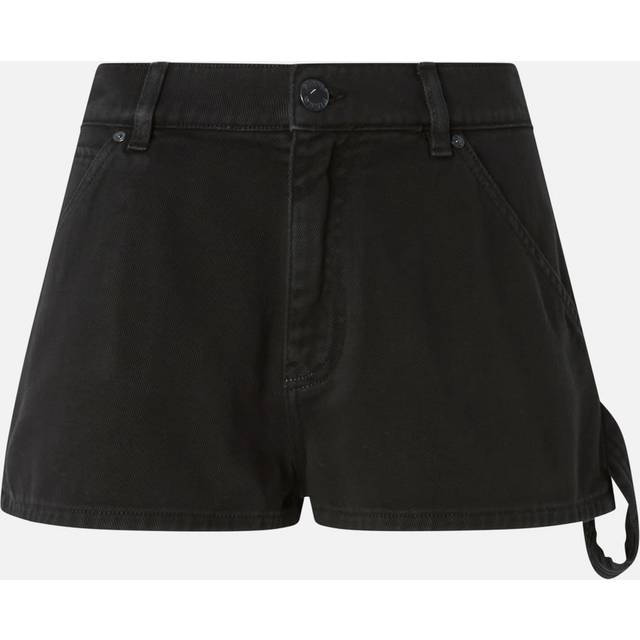 Pinko, Short workwear en bull de coton, Noir limousine, 26