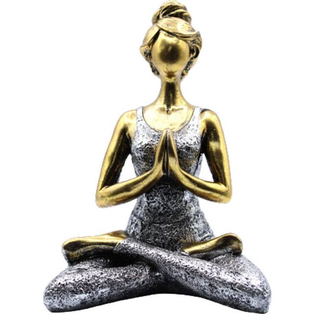 Yoga Lady Figure - Bronze & Silver 24cm