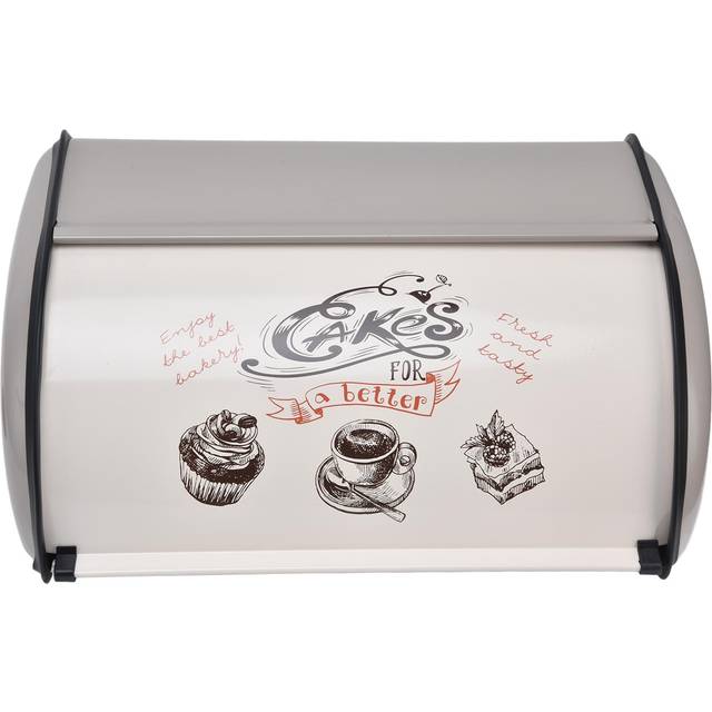 Bread Box Bin Large Capacity Cute Pattern Roll Top Door Bread Storage Bread Holder for Household L