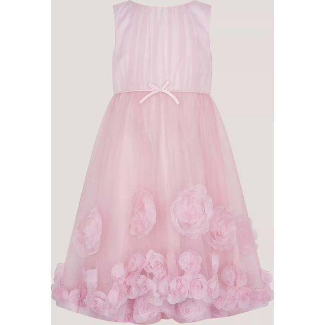 Monsoon Kids' Josie Rosette Midi Dress, Pink