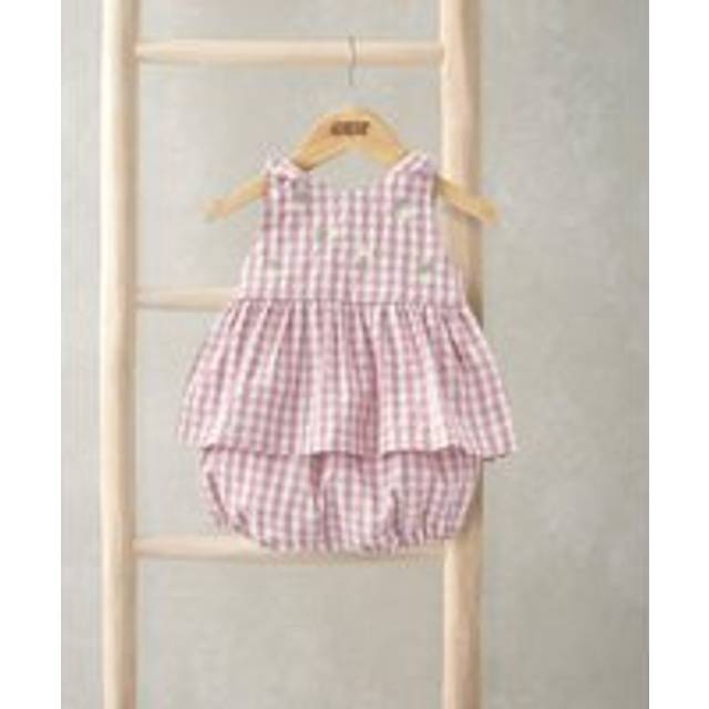 Embroidered Gingham Top & Shorts Set (2 Pieces) - PINK - 6-9 Months