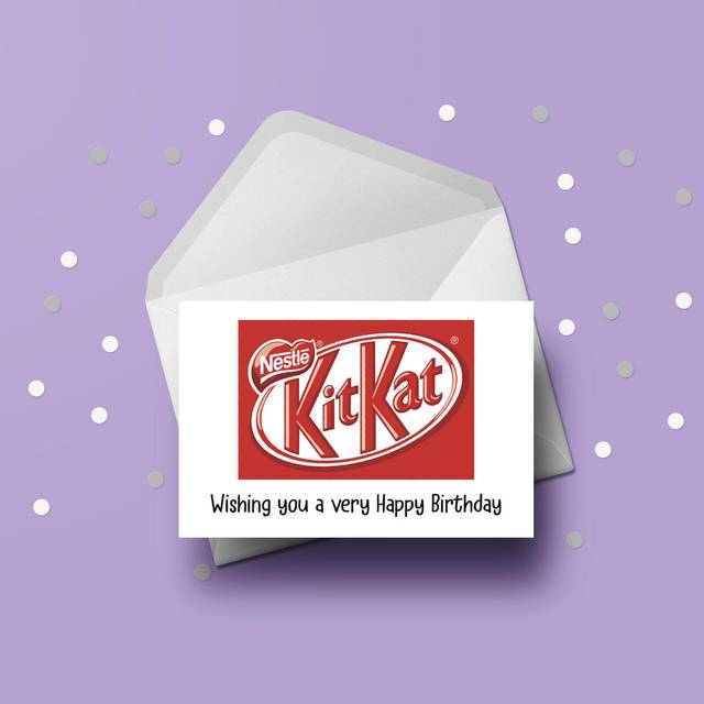 Kit kat chocolate birthday card -