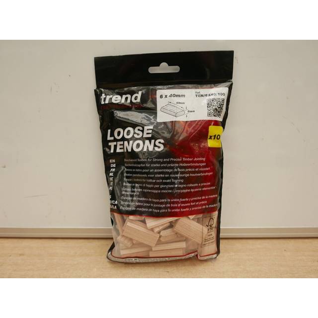 Trend Beechwood Loose Tenons 6 x 40mm (100 Pack)