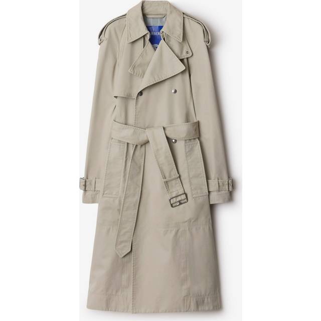 Burberry Long Cotton Trench Coat - White - 04