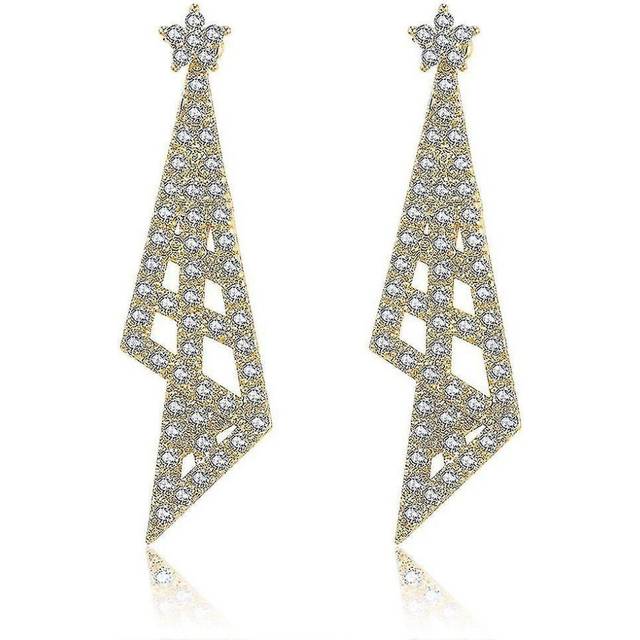 Ear Studs Shining Startassel Mesh Gold Electroplated Earrings For Wedding