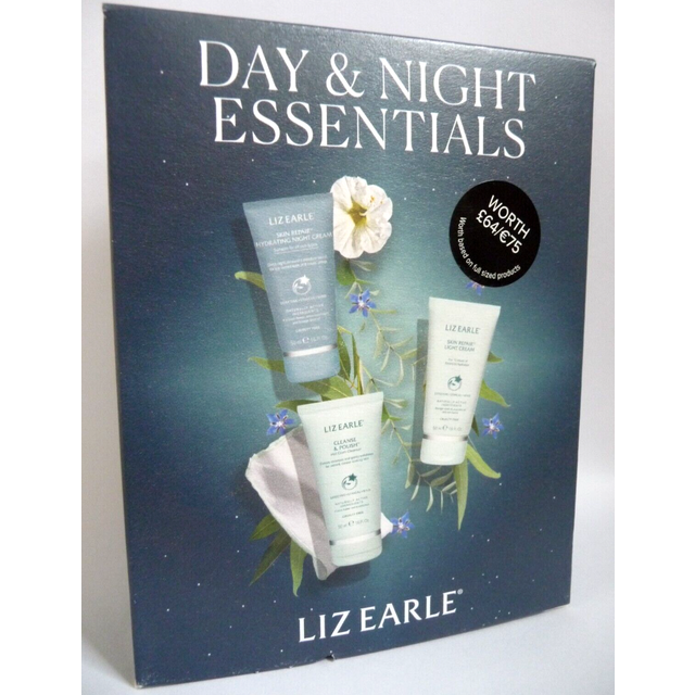 Liz earle skin repair gift set 50ml light cream + night cream + cleanse & polish