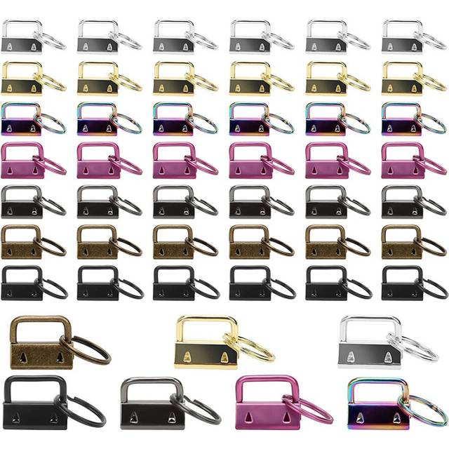 Key Fob Hardware Set 1 Inch 7 Color Wristlet Keychain for Keychain, Chain Making
