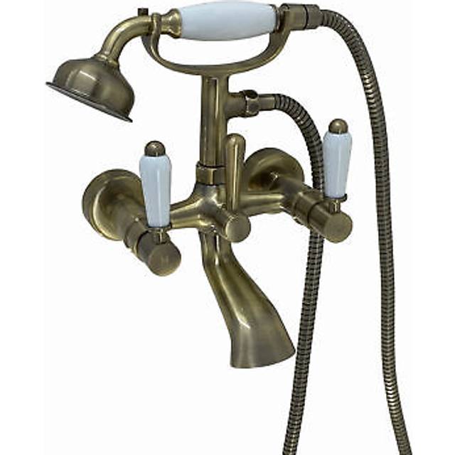 Bath shower mixer tap downton bathroom wall mounted antique bronze enki bt0810
