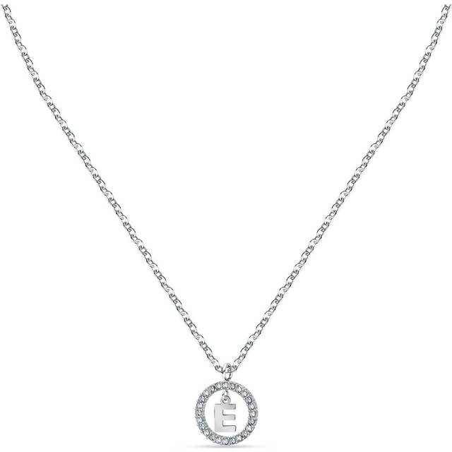 La Petite Story Letter E Steel Necklace With Clear Crystal LPS10ASF13 For Women