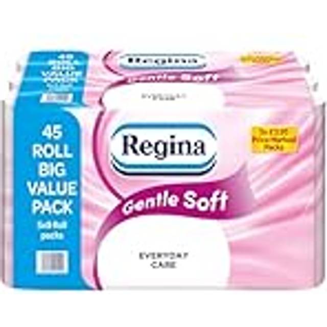 Gentle Soft Toilet Tissue - 45 Rolls of 3 Ply Toilet Paper, 160 Sheets, Soft and Gentle, 30% PCR Plastic Packaging, FSC Certificated