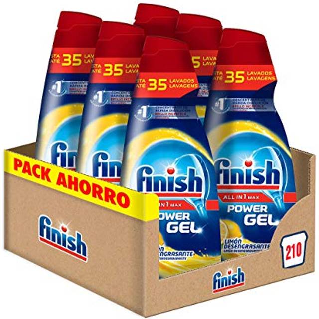 Finish All in 1 Max Power Gel Citron Avfettningsmedel Diskmaskin, 6 enheter - 210 tvättar