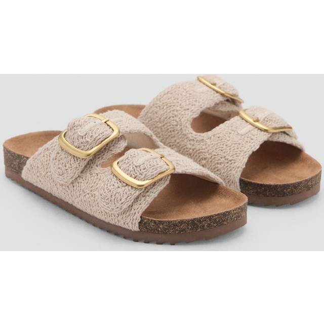 Textured sandals with buckle off white - Kids - 3½ - MANGO KIDS - Off White