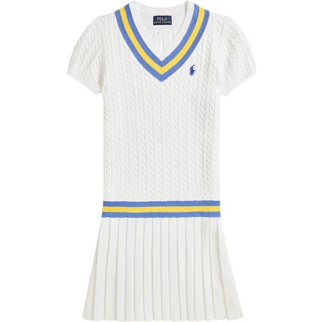 Ralph Lauren, Dresses, female, White, 10 Y, Girls Cable Knit Cricket Dress in White