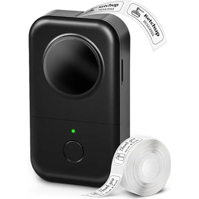 Label Maker D30 Label Maker Machine with 4 Tapes-Black on White Tape 12mm 0.47 In, Mini Bluetooth Label Printer