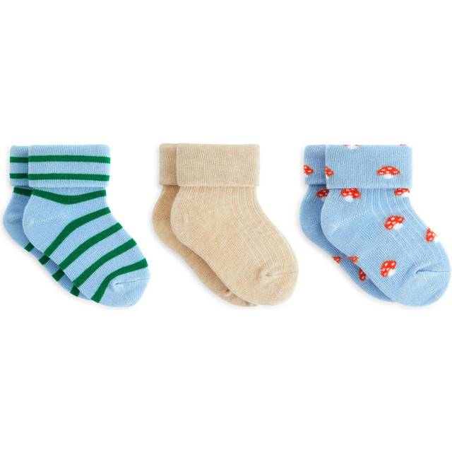 ARKET Rib Socks Set Of 3 Pairs -Beige, 19/21