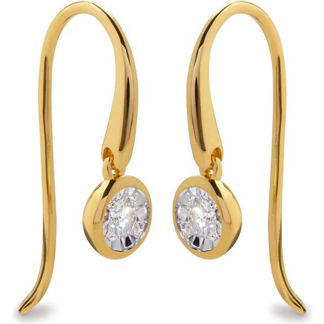 Monica Vinader - 18kt yellow gold Wire earrings - women - 18kt Gold Vermeil/Lab Grown Diamond - One Size