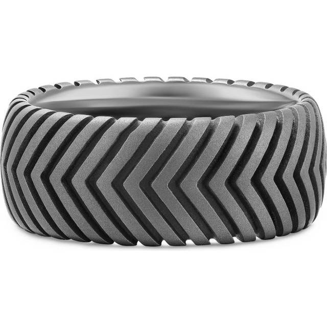 David Yurman - Chevron Band ring - men - Titanium - 11.5 - Black