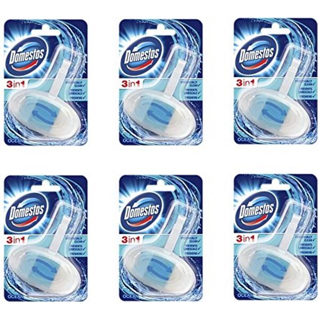 Toilet Rim Block 3 in 1 Ocean Bathroom Cleaning Limescale Freshen Scent (6 Packs)