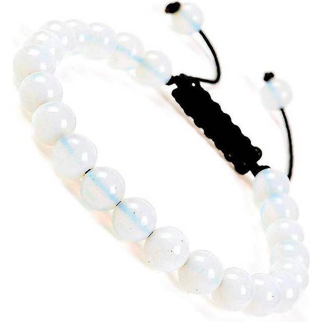 Natural Healing Power Gemstone Crystal Beads Unisex Adjustable Macrame Bracelets 8mm
