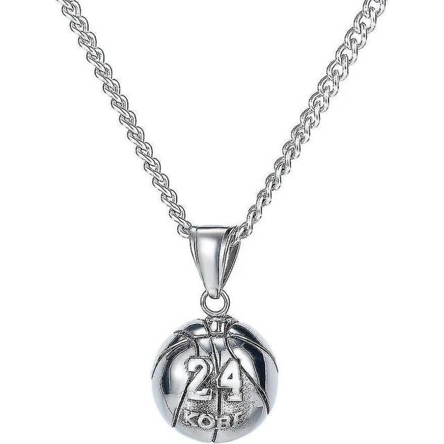 Women Necklace Men Basketball No 24 Black Mamba Kobe Commemorative Titanium Steel Pendant For Party