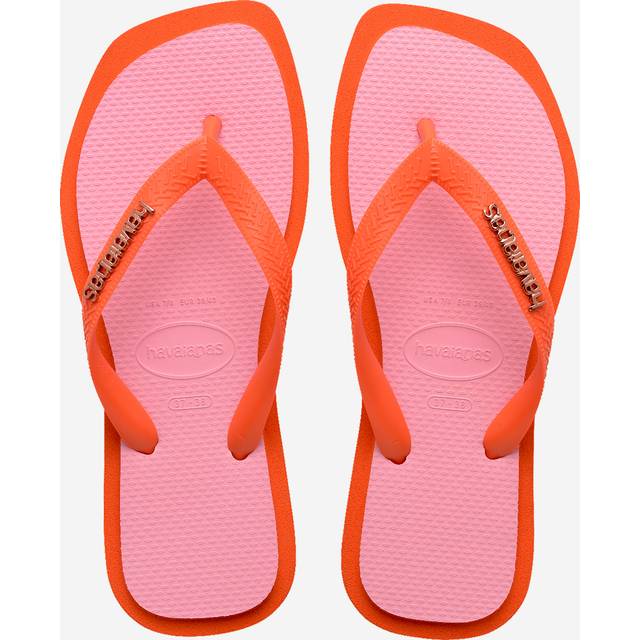 Havaianas Top Sqaure Fusion Flip Flop - Sunset Orange, Orange, Size 5, Women
