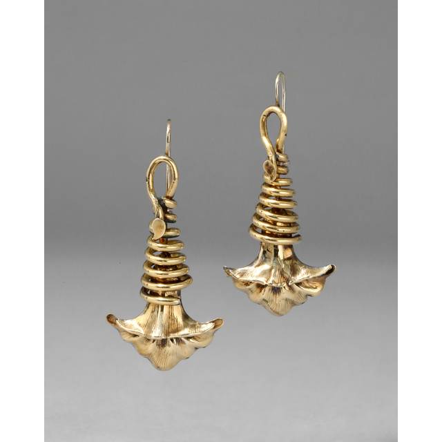 Alexis Bittar Antique Late 1800S 14K Fill Twisting Vine & Flower Earrings in Gold | Statement Jewelry from Alexis Bittar (One Size)