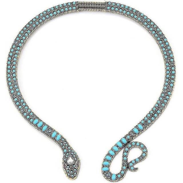 Short Women Necklace Snake Alloy Diamond Studded Clavicle Chain For Wedding