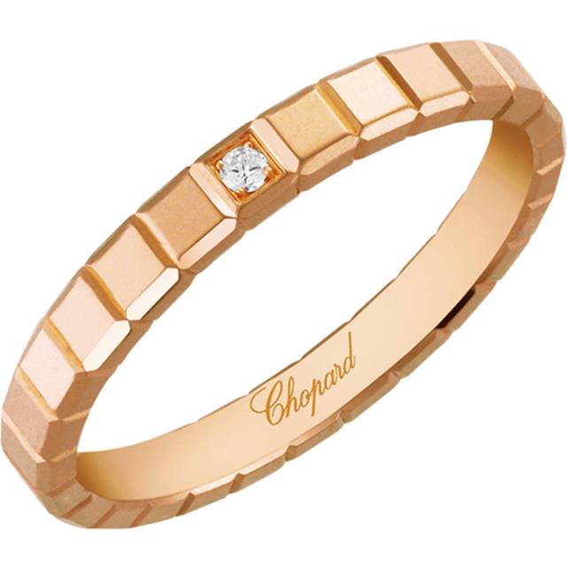 Chopard Yellow Gold and Diamond Ice Cube Ring - Rose Gold - 53