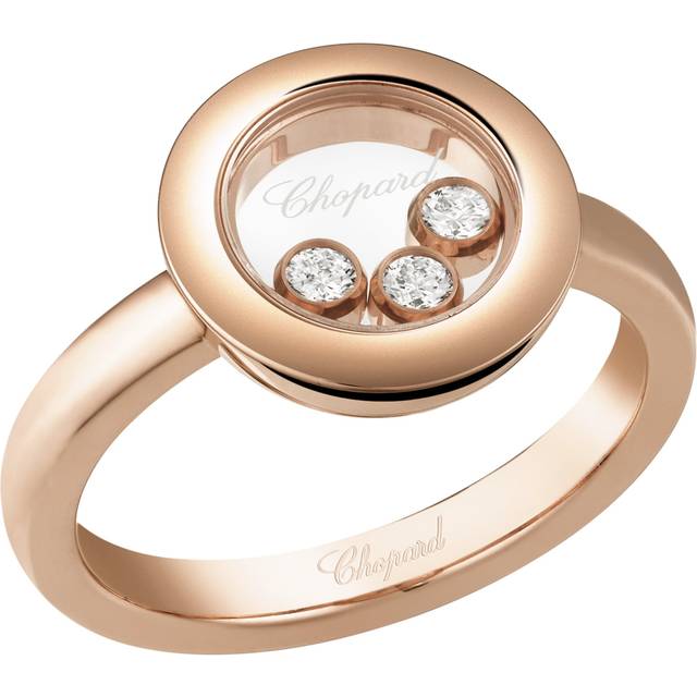 Chopard Rose Gold and Diamond Happy Diamonds Icons Ring - 53