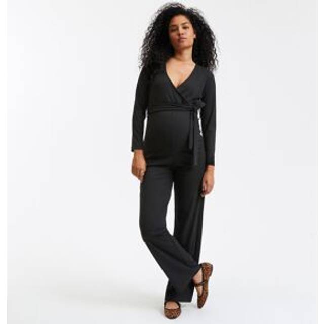 Jersey Maternity Jumpsuit - Black - XL