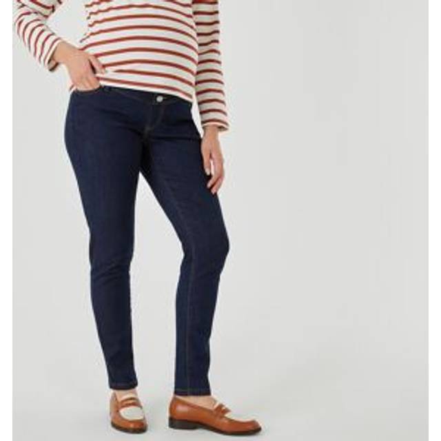 Maternity Slim Fit Jeans in Mid Rise, Length 29.5" - Untreated Blue - 12