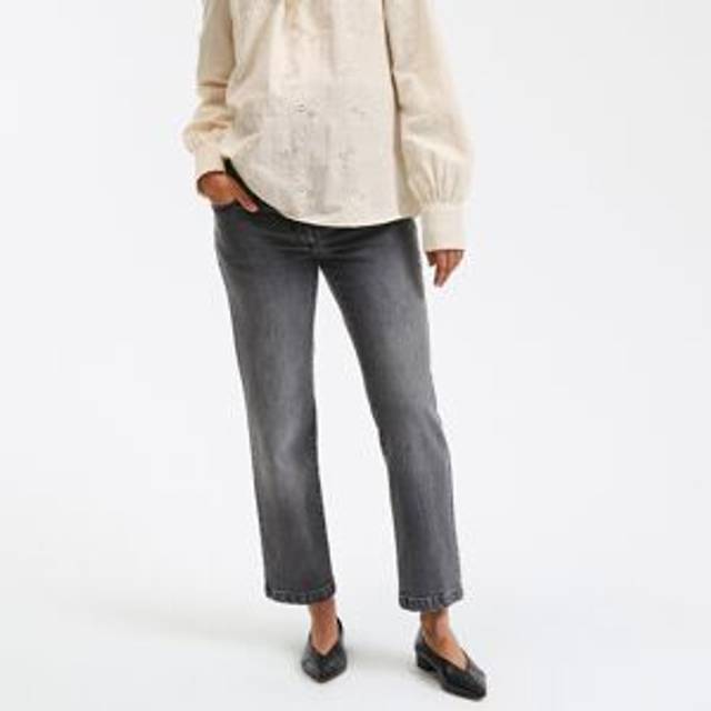 Straight Maternity Jeans with High Bump Band - grey - 16