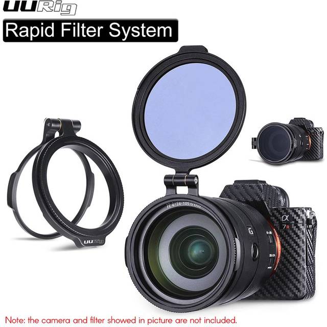 UURIG R-82 82mm Rapid Filter System Camera Lens ND Filter Metal Adapter Ring Compatible with Canon 49mm black