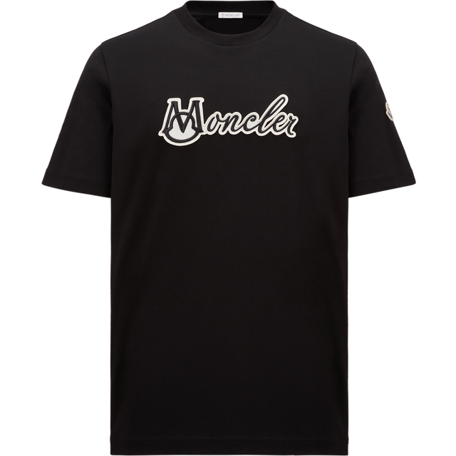 Moncler Embroidered Varsity Logo T-Shirt Black