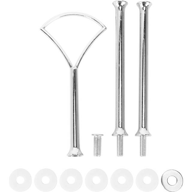 1 set 2 3 Tier Cake Plate Stand Heavy Metal Center Handle Fitting Hardware RodShape:Fan Color:Silver Amount:1 Sets
