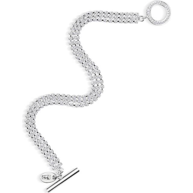 Embellished Triple Strand Bracelet - SILVER - Shine bright with this elegant but on-trend silver-plated bracelet from Newbridge Silverware. A simple design with triple row details of sparkling cubic zirconia stone, this bracelet is easy to wear for any occasion.