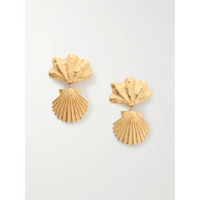 Chloé - Shell Gold-tone Clip Earrings - One size