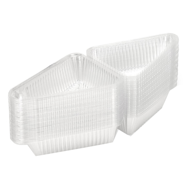 50Pcs Cake Slice Containers with Hinged Lid,Disposable Pie Boxes,Individual Cheesecake Containers,Cake Carriers