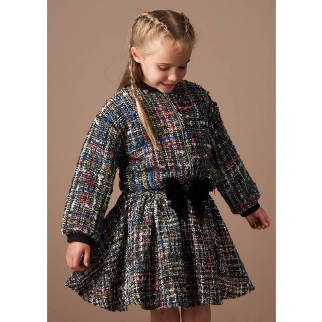 Angel & Rocket Kids' Tweed Bomber Jacket, Multi
